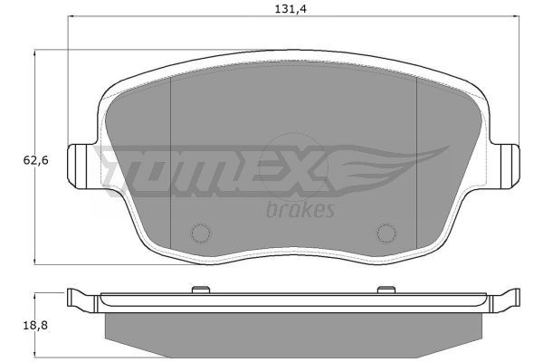 TOMEX BRAKES Комплект тормозных колодок, дисковый тормоз TX 13-59